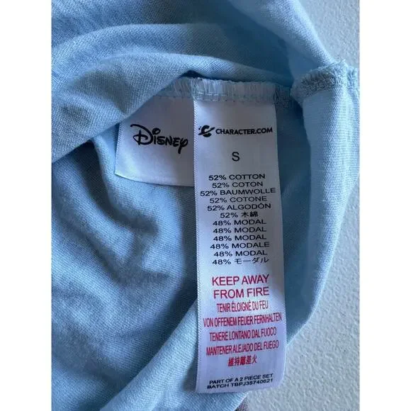 Disney Tink Tinker Bell Pajamas Blue EUC S Cotton Modal - Picture 2 of 6